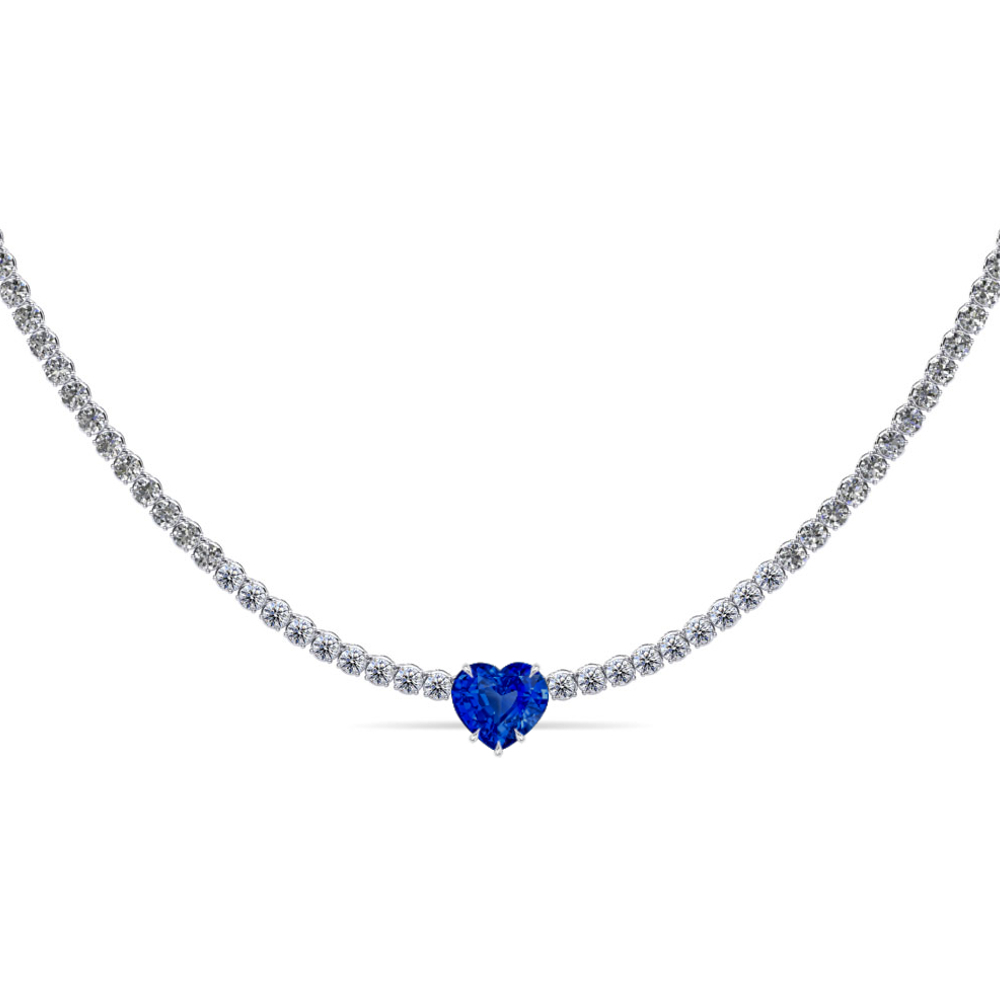 Diamond Platinum Tennis Necklace, 10 Carats – jeweleretteandco