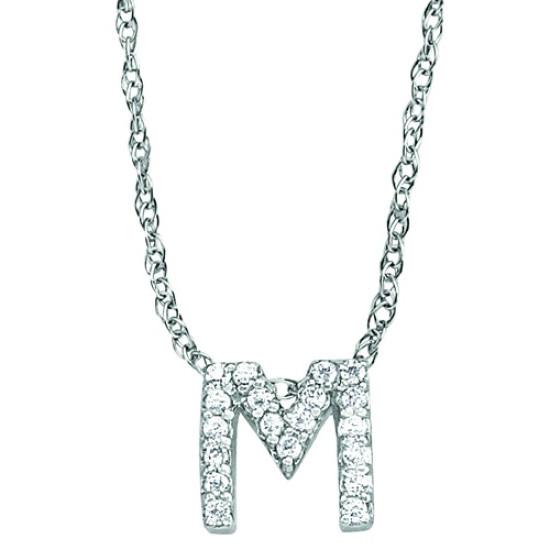 9ct Gold Diamond Initial M Pendant | Prouds