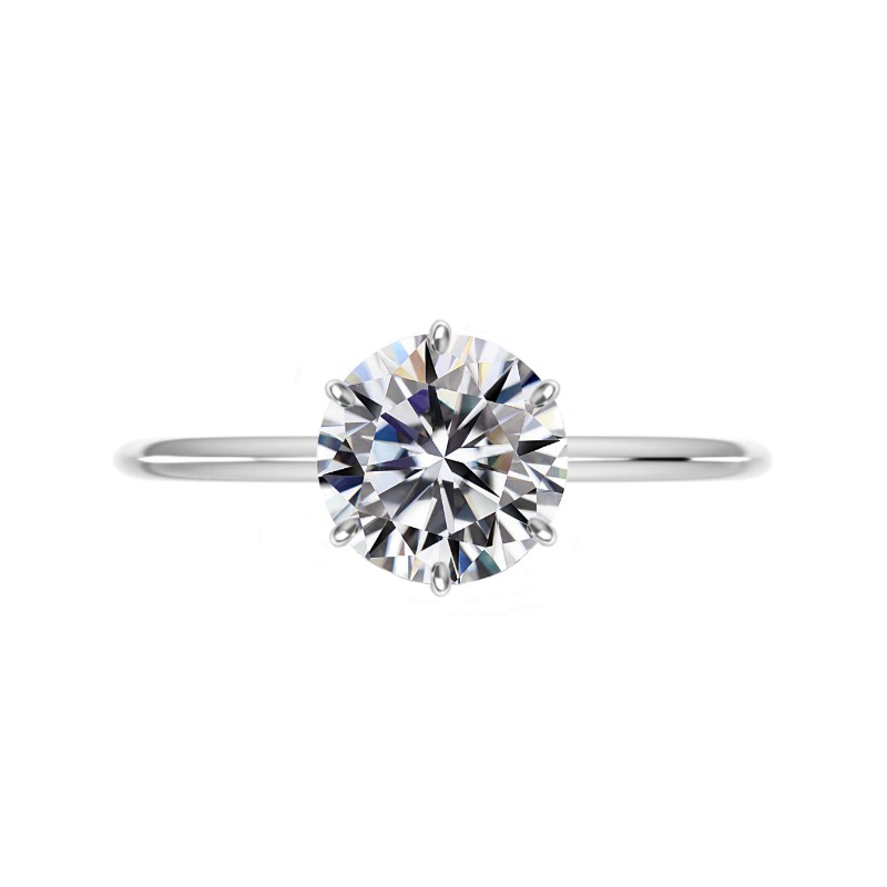 Round Classic Six Prong Solitaire Diamond Engagement Ring