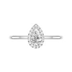 0.75 Carat Pear Diamond & Halo Solitaire Ring