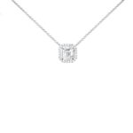 1.00 Carat Asscher Diamond & Halo Necklace