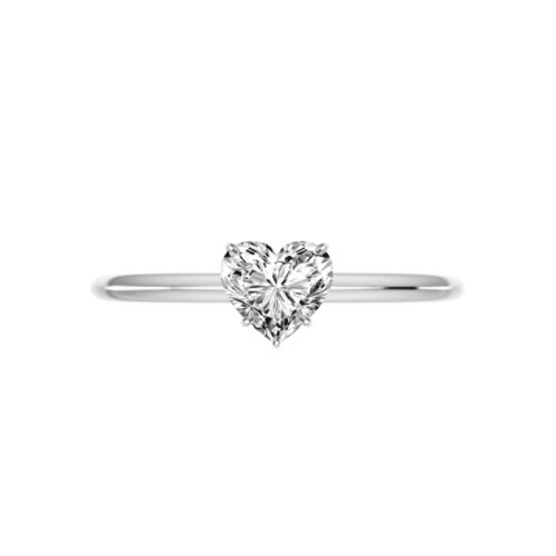 1 Carat Heart Diamond Knife Edge Solitaire Ring