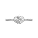 1 Carat Oval Diamond & Halo East West Solitaire Ring
