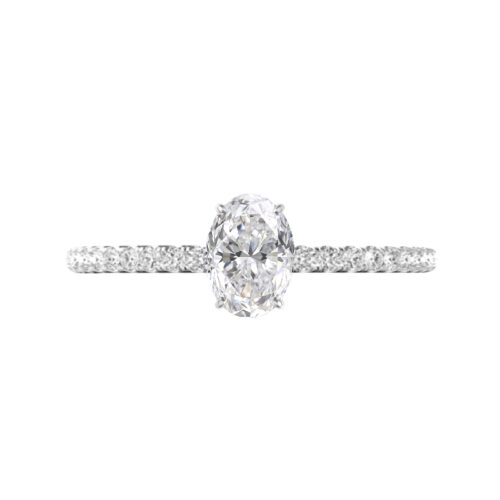 1.30 Carat Oval Diamond & Hidden Halo Engagement Ring