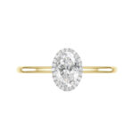 1.20 Carat Oval Diamond & Double Edge Halo Solitaire Ring