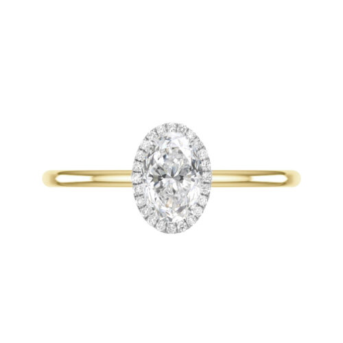 1.20 Carat Oval Diamond & Double Edge Halo Solitaire Ring