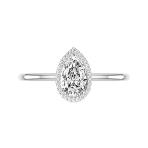 1.20 Carat Pear Diamond & Double Edge Halo Solitaire Ring