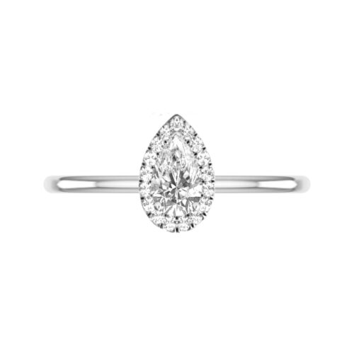 1.20 Carat Pear Diamond & Halo Solitaire Ring