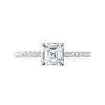 1.30 Carat Asscher Diamond Pave Engagement Ring