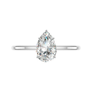 1.50 Carat Pear Diamond & Pave Prongs Solitaire Ring