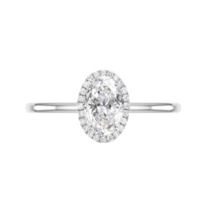 1.80 Carat Oval Diamond & Halo Solitaire Ring