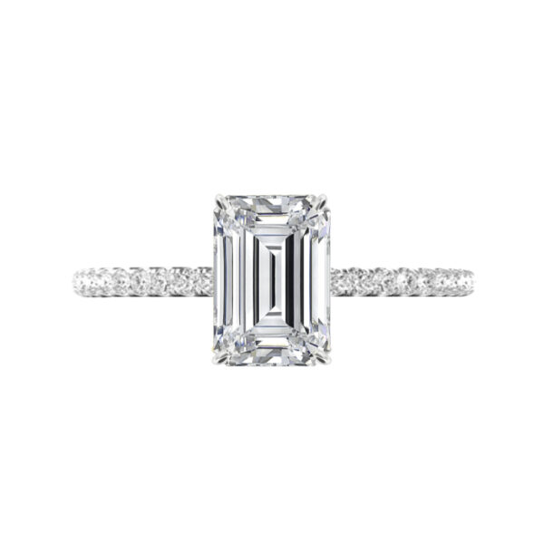 3 Carat Emerald Diamond & Hidden Halo Ring