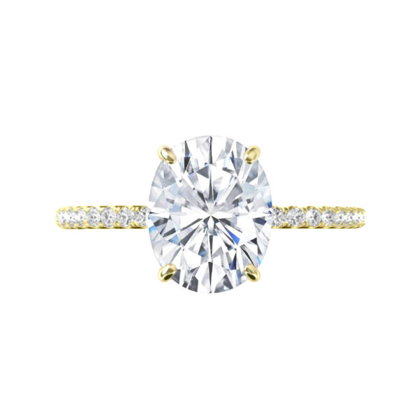 4 Carat Oval Moissanite & Diamond Hidden Halo Ring