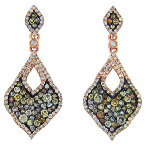 Multi-Colored Diamond & White Diamond Earrings