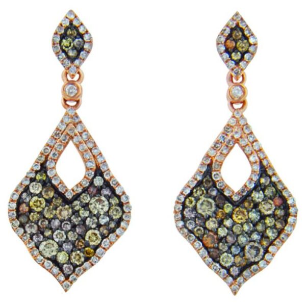 Multi-Colored Diamond & White Diamond Earrings