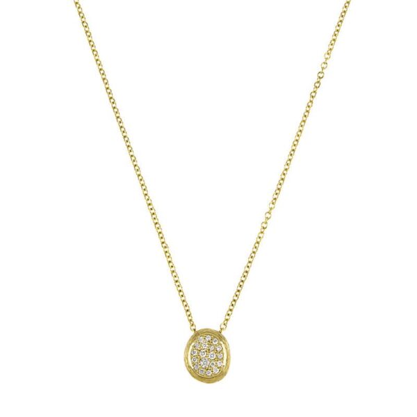 14k Yellow Gold Diamond Pendant Necklace