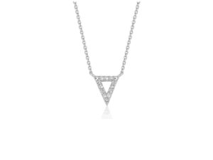 Diamond Triangle Pendant Necklace 14k