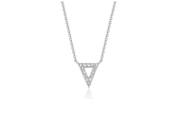 Diamond Triangle Pendant Necklace 14k