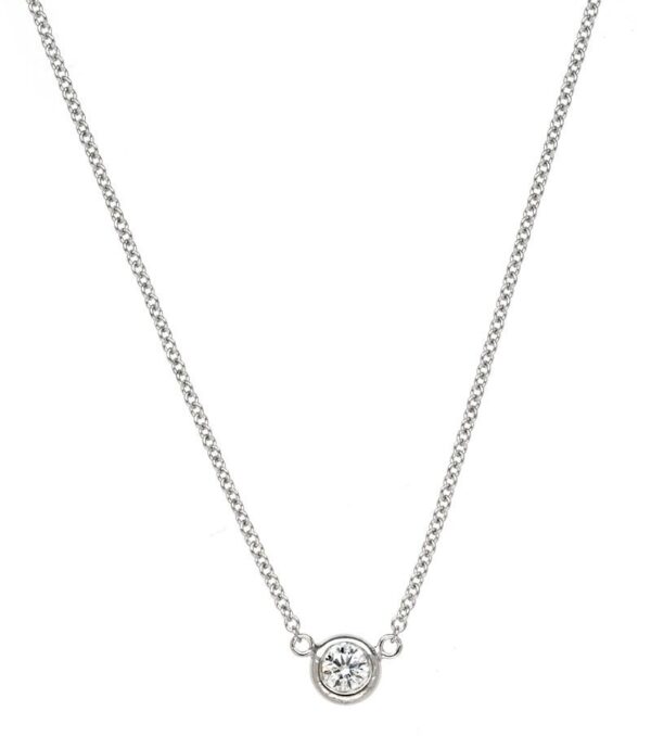 0.15 Carat Bezel-Set Diamond Solitaire Necklace 18k
