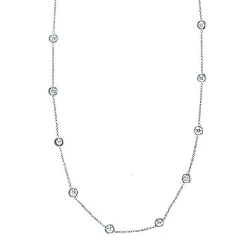 1.40 ct Diamond Station Necklace