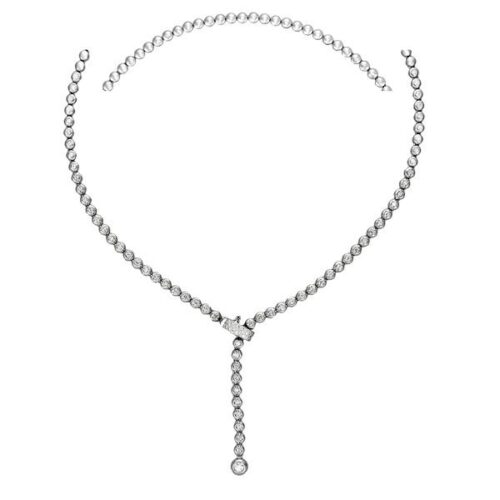 2.15 Carat Diamond Bezel Adjustable Tennis Necklace