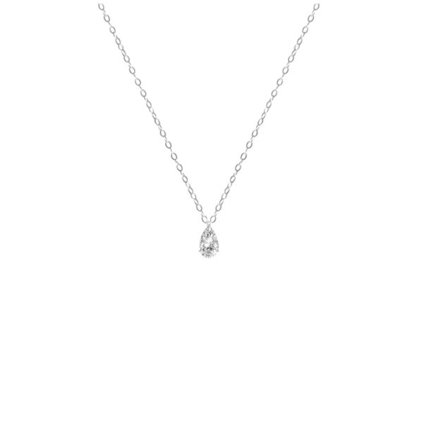 1 Carat Pear Diamond Solitaire Pendant Necklace