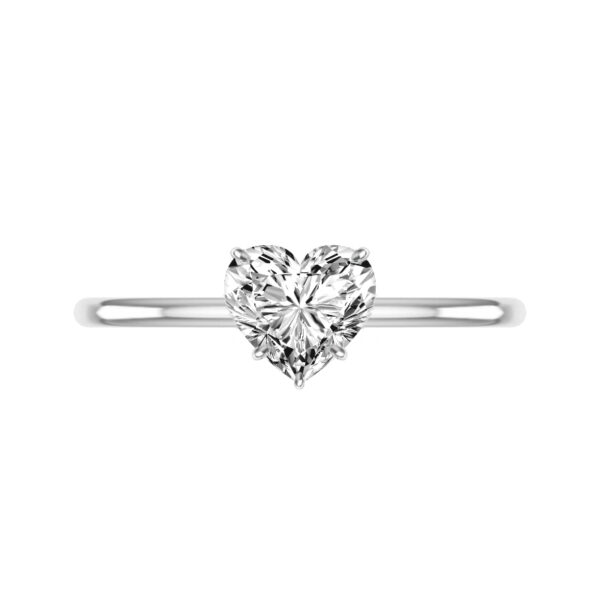 2 Carat Heart Cut Moissanite Solitaire Ring