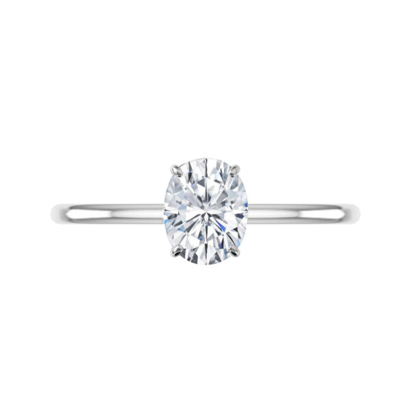 2 Carat Oval Forever One Moissanite Solitaire Ring