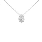2 Carat Pear Diamond & Halo Pendant Necklace