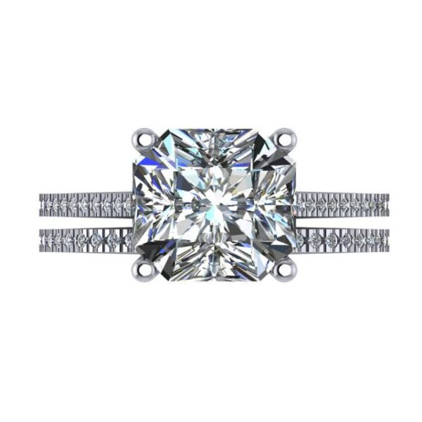 GIA 6 Carat Radiant Diamond Engagement Ring Set