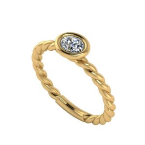 0.50 Carat Oval Diamond East-West Bezel Solitaire Rope Ring