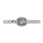 0.50 Carat Oval Diamond East-West Bezel Solitaire Rope Ring