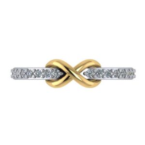 14k Two Tone Infinity Diamond Ring