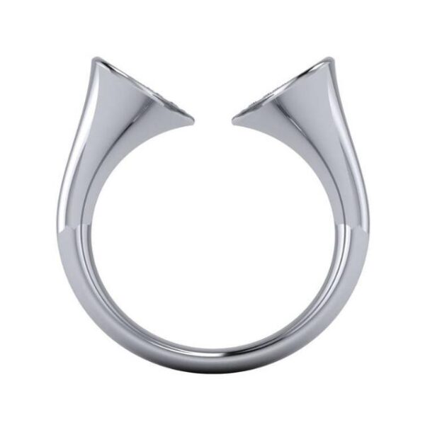 Diamond Pave Heart Open Cuff Ring