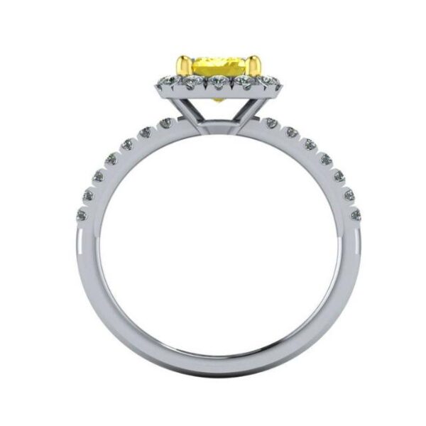 1.00 Carat Radiant Yellow Diamond & Halo Engagement Ring