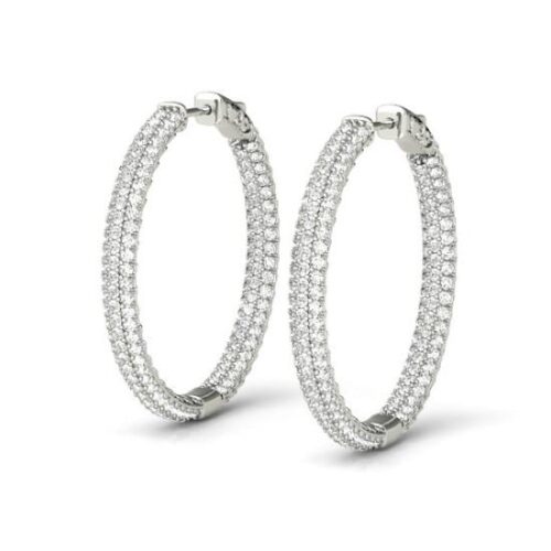 3.40 Carat Diamond Pave Inside Out Hoop Earrings (28mm)