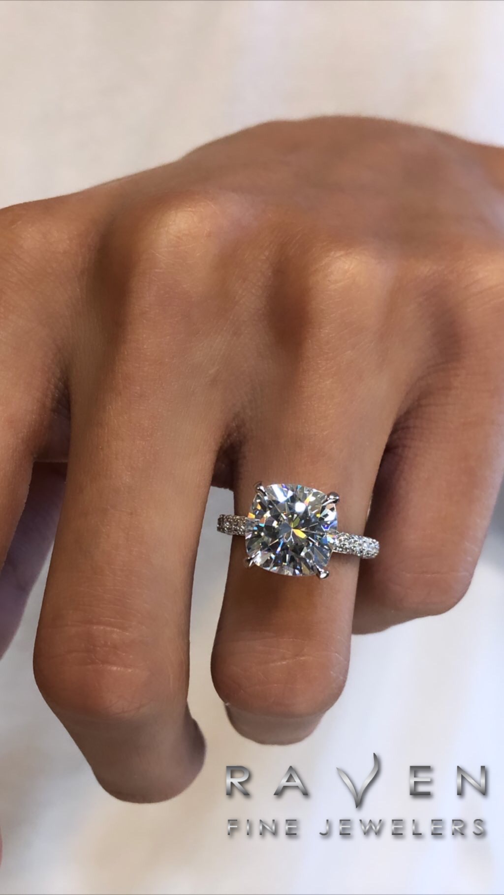Platinum Emerald Cut 5 Carat Lab Diamond Ring | Barkev's