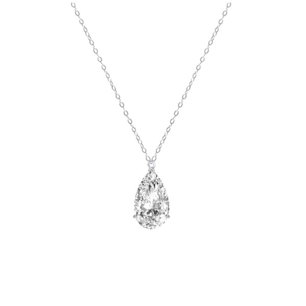 5 Carat Pear Diamond Solitaire Pendant Necklace