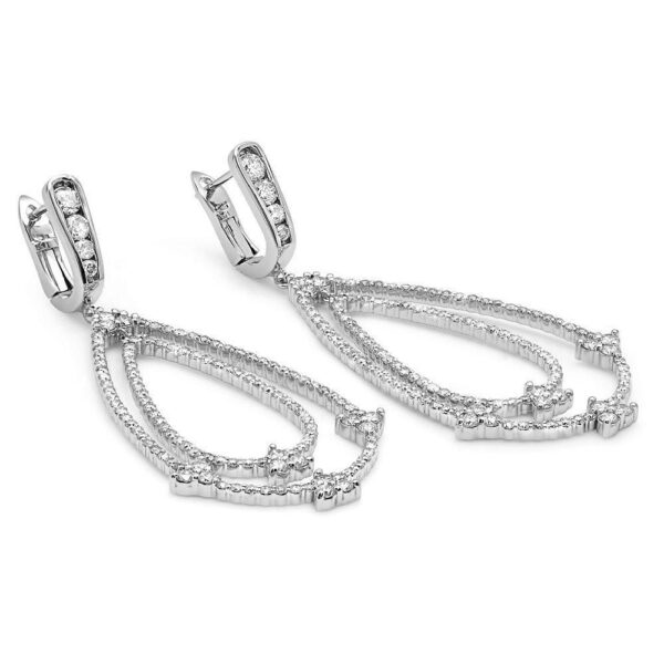 Diamond Pear Chandelier Earrings