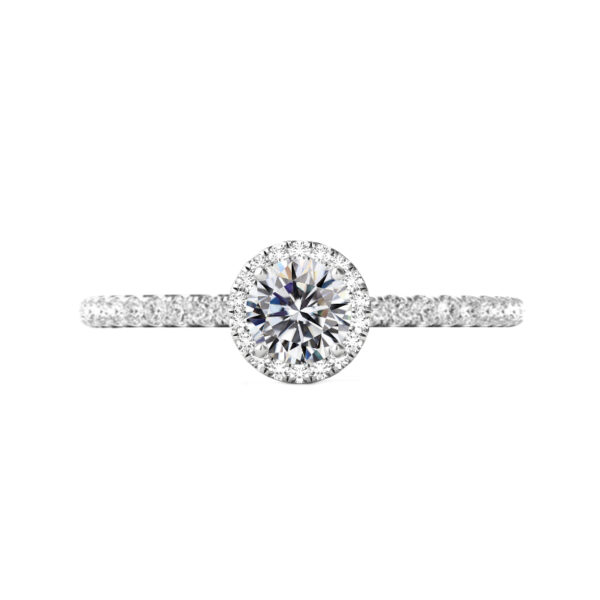 0.75 Carat Round Diamond & Halo Engagement Ring