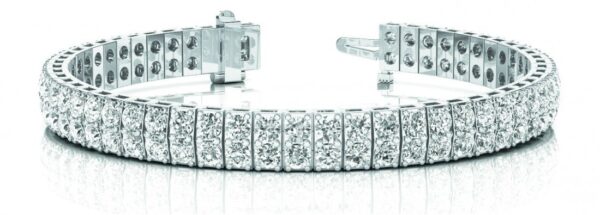 15 Carat Diamond Two Row Tennis Bracelet