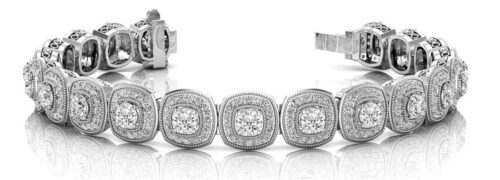 6.50 Carat Round Diamond & Halo Bracelet