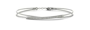 Diamond Pave Row Crossover Bracelet