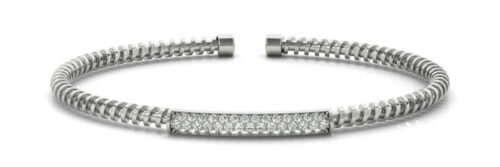 Diamond Pave Modern Spiral Bracelet