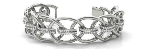 3.51 Carat Diamond Interlocking Oval Link Bracelet
