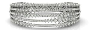 5.45 Carat Diamond Five-Row Bangle Bracelet