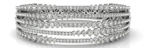 5.45 Carat Diamond Five-Row Bangle Bracelet