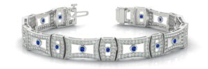 Diamond & Sapphire Vintage Style Bracelet
