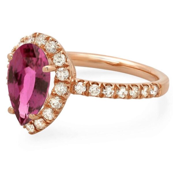 2.15 Carat Pear Pink Sapphire & Diamond Ring