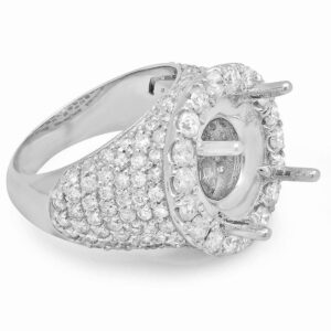 6 Carat Forever One Moissanite & 3.25 Carat Diamond Pave Ring